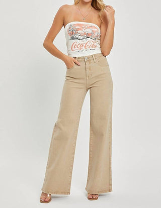 Risen - High Rise Tummy Control Wide Jeans