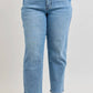 Judy Blue - Tummy Control Vintage Wash Straight Leg Jeans - Petite