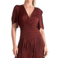 Elan - SHORT SLEEVE V-NECK SMOCKED WAIST DRESS