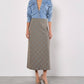 Apricot - Heritage Check Bias Maxi Skirt