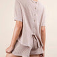 Very J - Oversized Two Tone Double Knit Top & Shorts