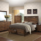 Merrilee Eastern King Bed With Storage - Oak