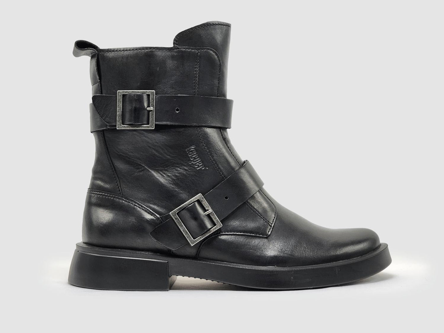Kcr Group - Women's Mid Buckle Leather Boots