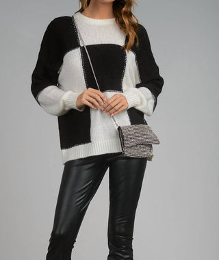 Elan - Checkerboard Crewneck Sweater