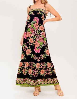 Flying Tomato - Printed Woven Maxi Dress