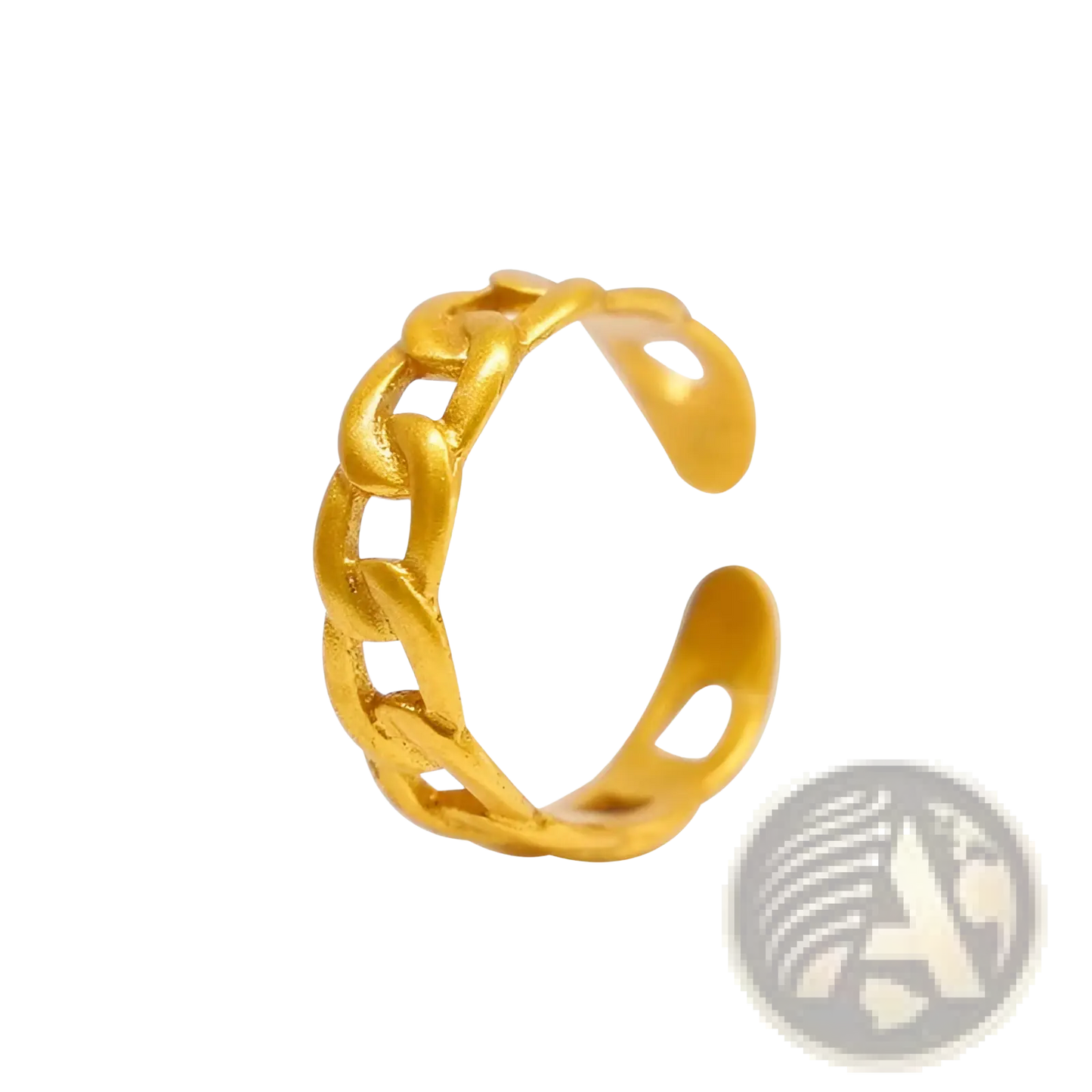 24k Gold Plated Minimalist Adjustable Twist Chain Ring