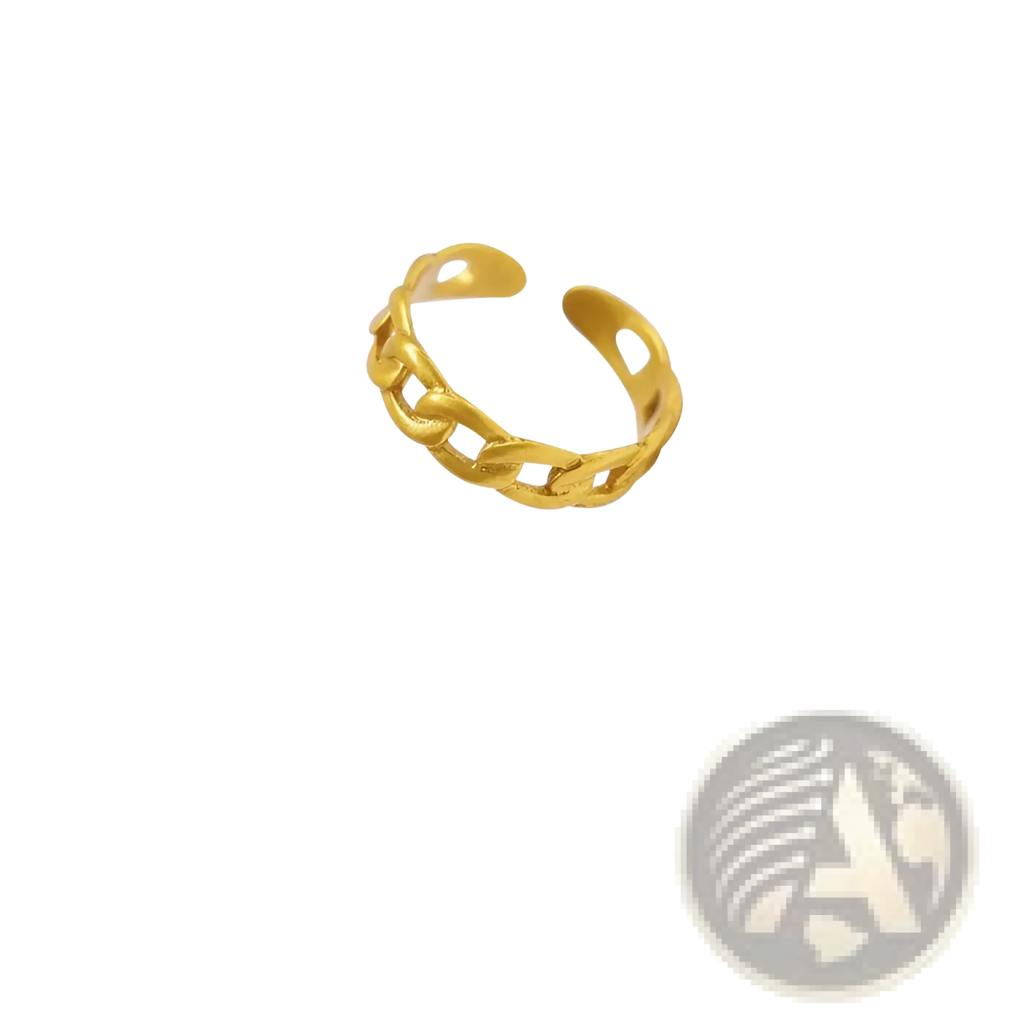 24k Gold Plated Minimalist Adjustable Twist Chain Ring