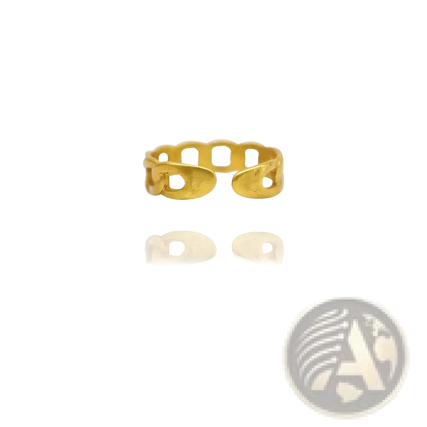 24k Gold Plated Minimalist Adjustable Twist Chain Ring