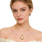 24k Gold Sun and Pearl Floral Pendant Necklace