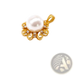 24k Gold Sun and Pearl Floral Pendant Necklace