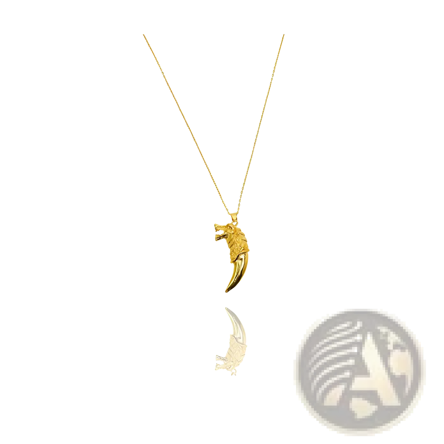 24k Gold Viking Wolf Totem Amulet Pendant Necklace