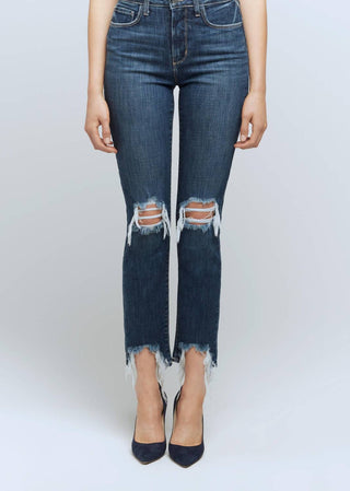 L'Agence - Highline Destructed High-rise Skinny Jeans