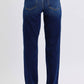 Judy Blue - Mid Rise Straight Leg Jeans With Fray Hem