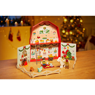 Hape E3410 Kids Wooden Pony Farm Christmas Advent Calendar Set with 24 Figures