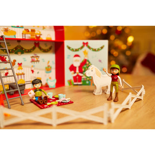 Hape E3410 Kids Wooden Pony Farm Christmas Advent Calendar Set with 24 Figures