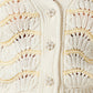 Astr - Janira Wavy Stripe Pointelle Cardigan