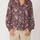 Black Tape - Fall Floral Ruffle Detail Tie Front Blouse