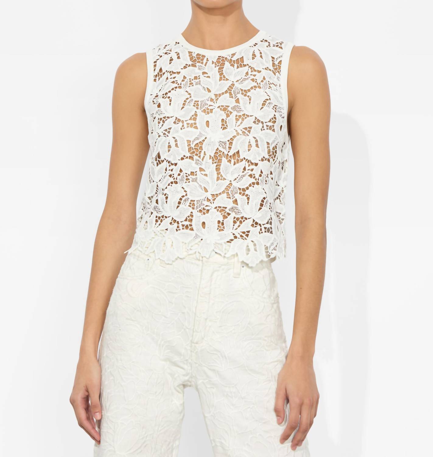 Alice + Olivia - Danielle Lace Front Sweater Tank