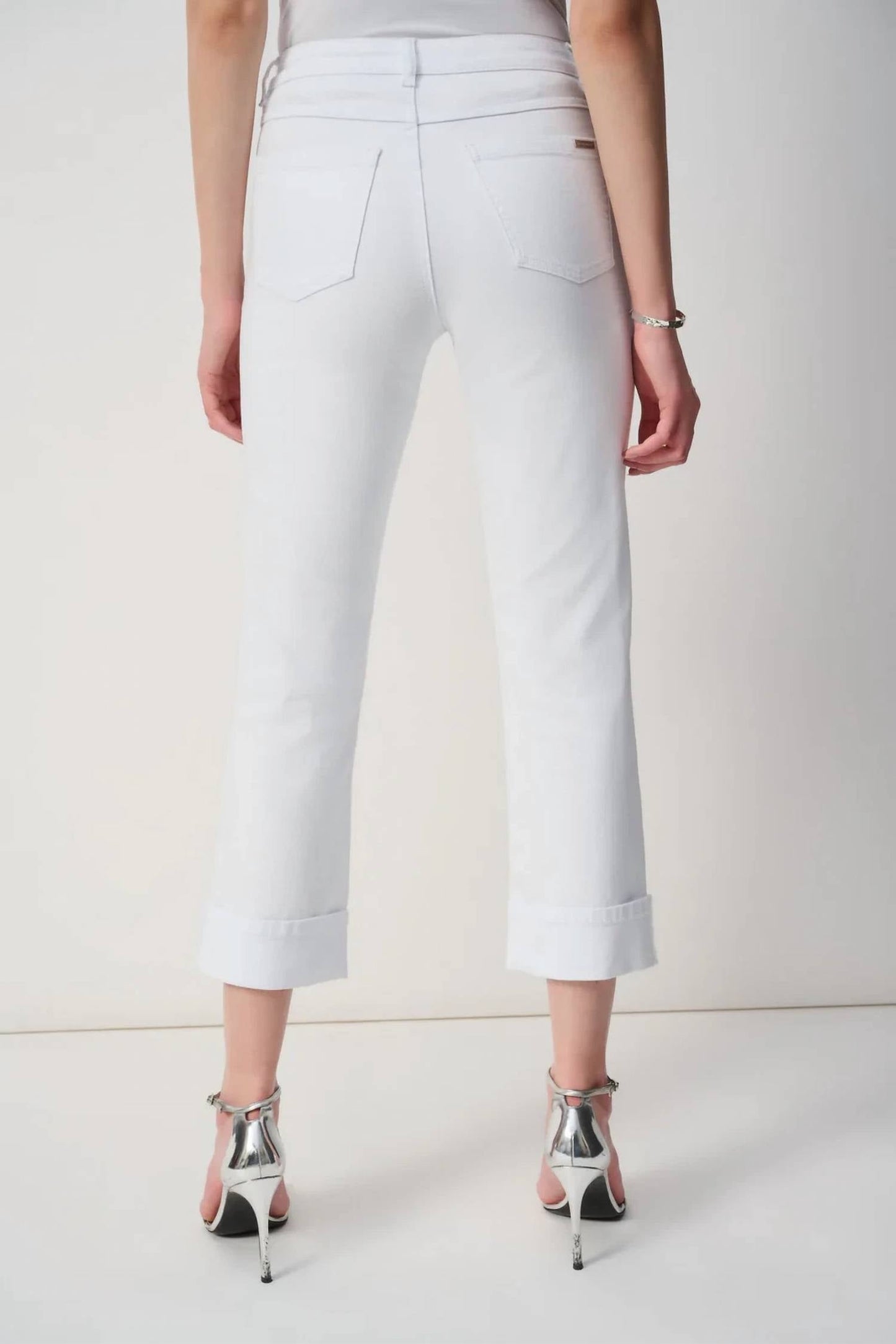Joseph Ribkoff - Embellished Hem Slim Fit Cropped Jeans
