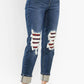 Judy Blue - Buffalo Plaid Boyfriend Jeans