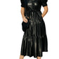 Elan - Faux Leather Tiered Dress
