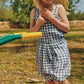 Búho - Girl's Gingham Muslin Jumpsuit