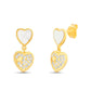 Atlanta Jewelers Supply - Women's Mop Heart Dangling Cubic Zirconia Heart Post Earrings