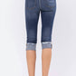 Judy Blue - Destroyed Cuffed Mid-Rise Skinny Capri