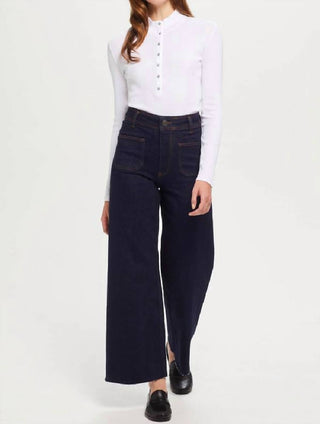 Goldie - Cotton Rib Mock Neck Henley