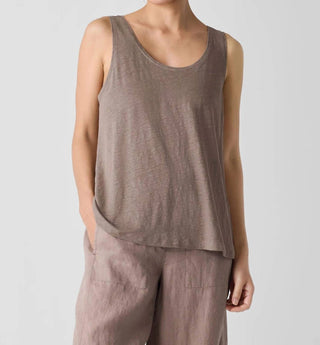 Eileen Fisher - Organic Linen Jersey Scoop Neck Tank Top