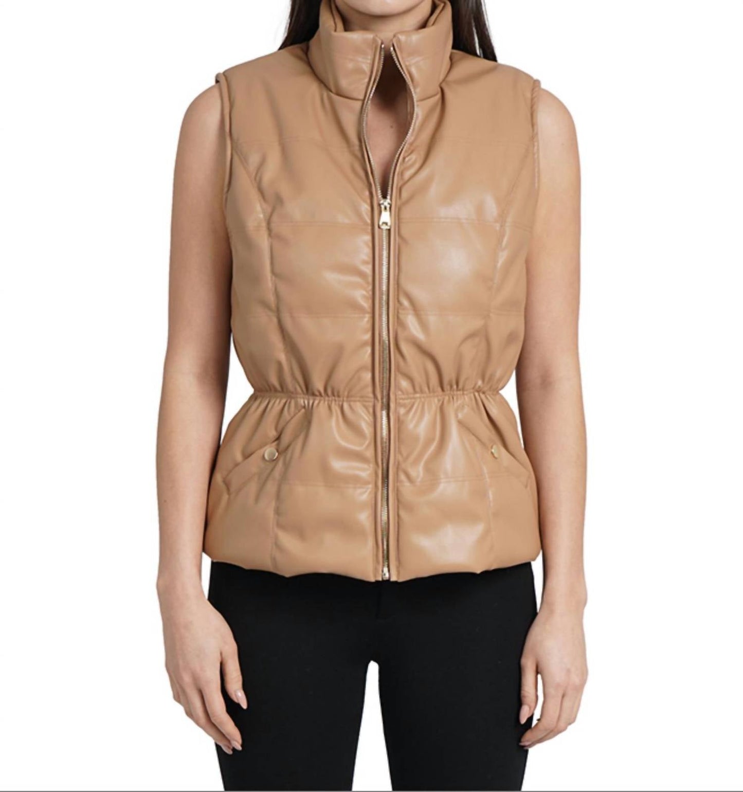 Love Token - Chlo Puffer Vest With Cinched Waist