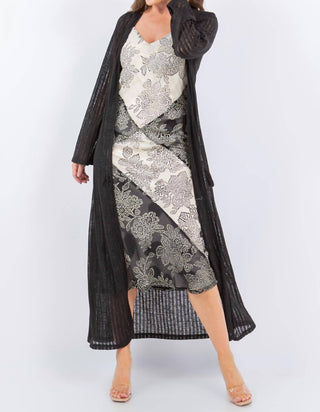 Paparazzi - Needle Out Knit Tie Front Maxi Duster
