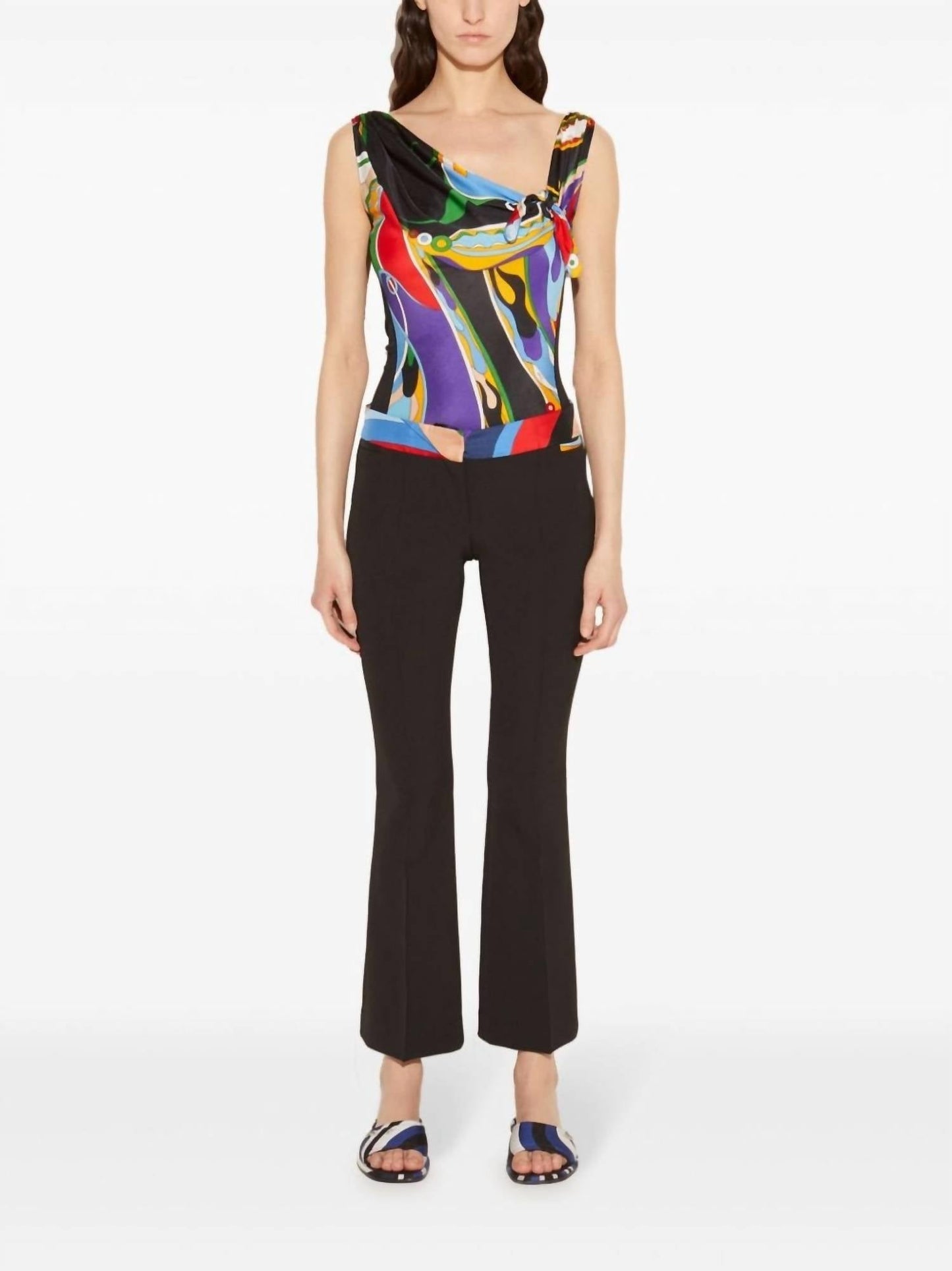 Pucci - Abstract Print Trim Cropped Trousers