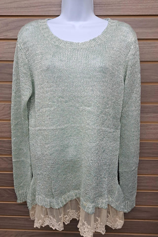 A'Reve - Women's Lace Bottom Sweater