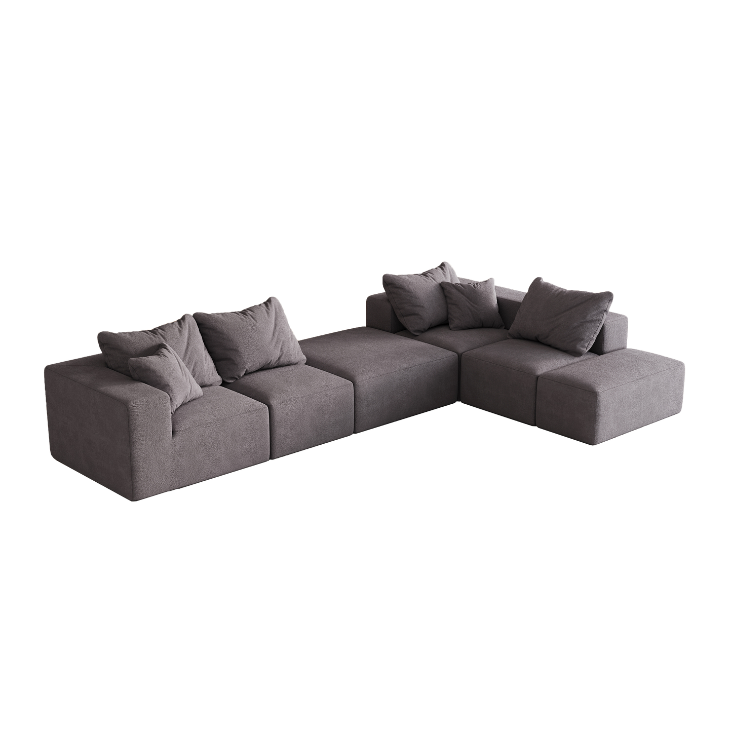 Modern Upholstered Sectional Boneless Couch Set