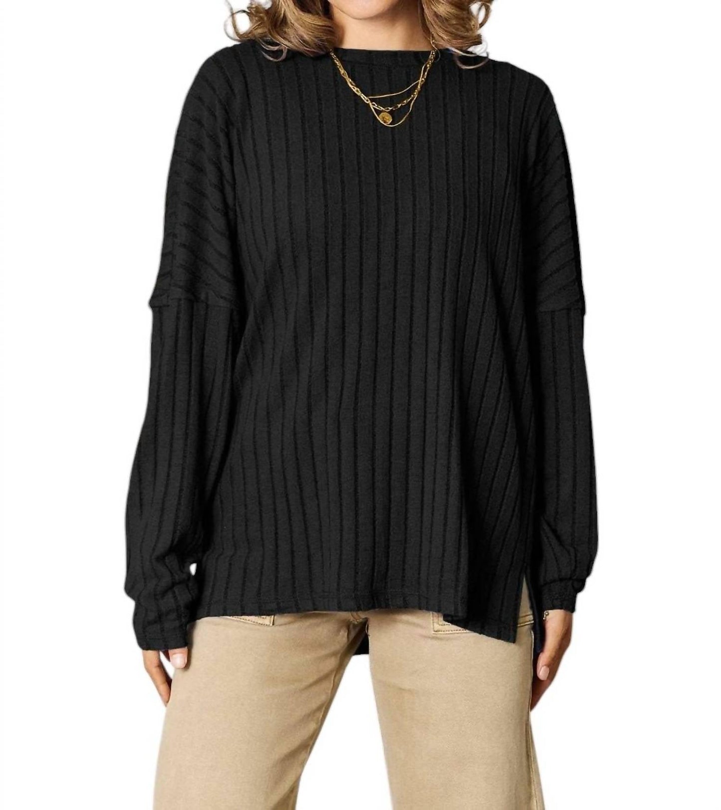 Basic Bae - Sophisticated Ribbed Knit Top