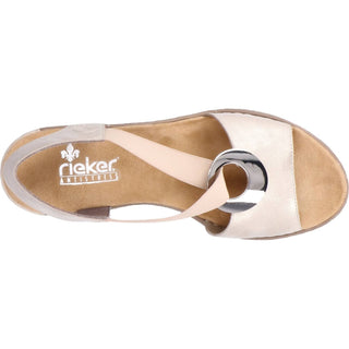 Rieker - Women's Fanni Faux Leather Back Strap Sandal