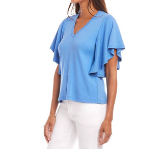 Karen Kane - Flutter Sleeve V-Neck Top