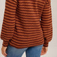 Hem & Thread - V-neck Striped Bubble Sleeve Sweater