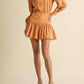 Eb Luxe - Elegant Pleaded Mini Skirt