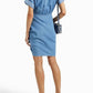 Veronica Beard - Hensley Ruched Mini Shirt Denim Dress