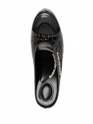 Alexander Wang - Women's Destiny 150mm Croc Embossed Leather Sandal Heels