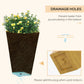 Outsunny 28" Tall Outdoor Planters Set of 3 with Drainage Holes