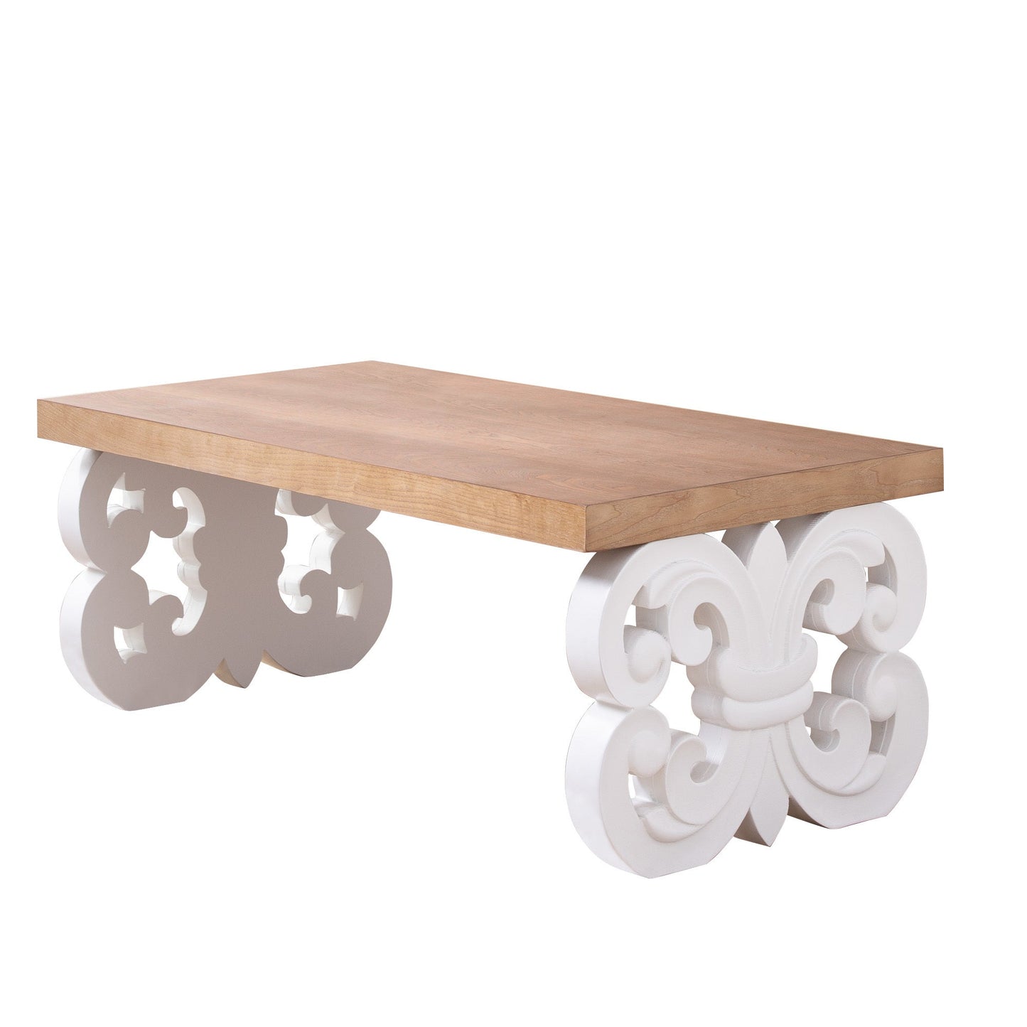 Ornate Wood Coffee Table – 47" Rectangular Farmhouse Style Table