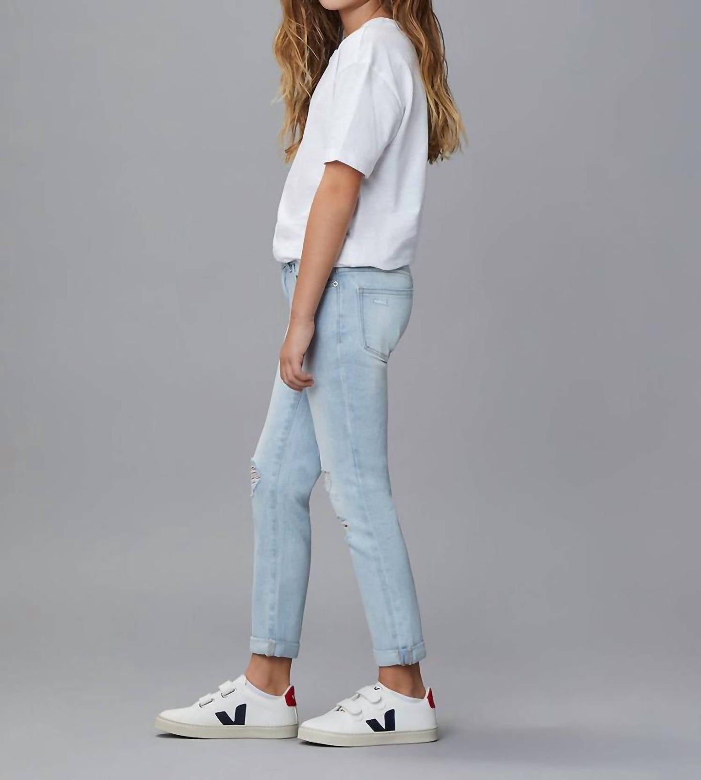 Dl1961 - Kids' - Harper Distressed Boyfriend Straight Jean