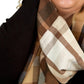 Echo - Patched Plaid Wrap With Fringe
