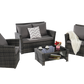 4 Pieces Outdoor Patio Furniture Sets Garden Rattan Chair Wicker Set