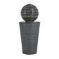 31.5' Tall Striped Concrete Column Fountain with LED Light