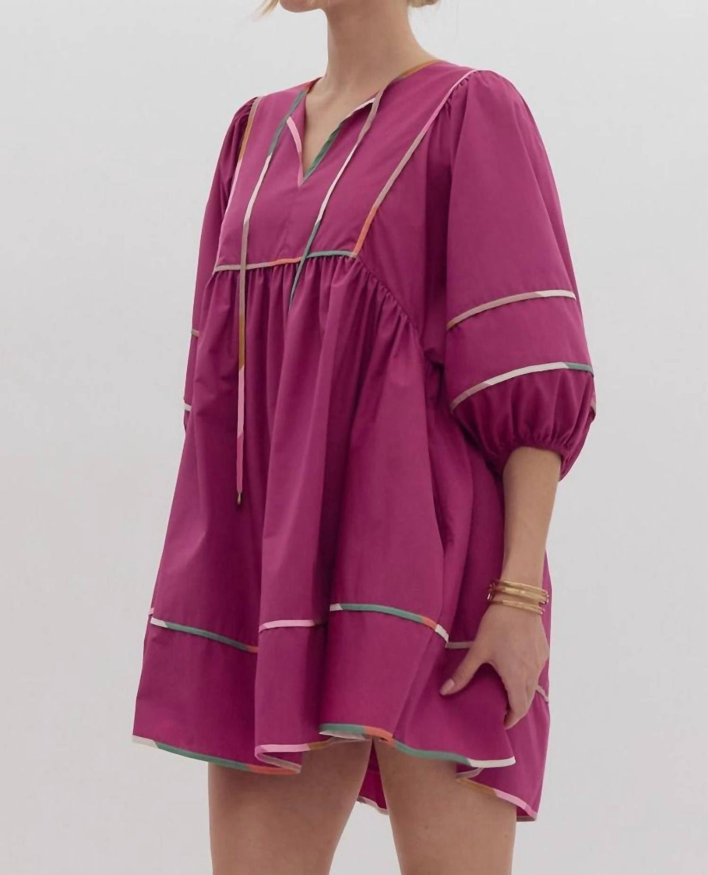 Entro - Contrast Stitch Dress