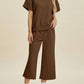 Double Take - Texture Top And Pants Set